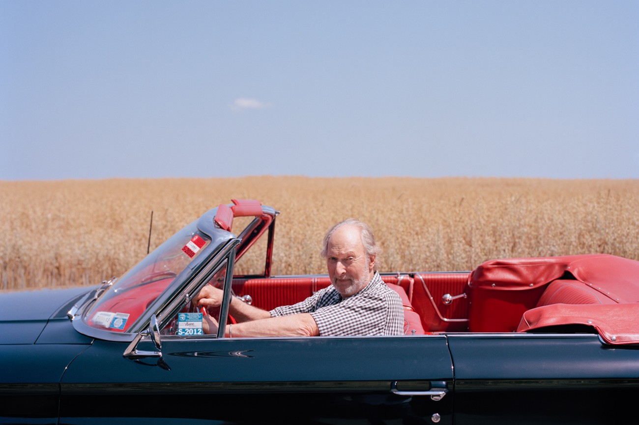Portrait of Literary Agent Ed Victor in Bridgehampton Ed Victor Portrait in Classic 1968 Ford Galaxie 500 Near Bridgehampton Portrait Photography NYC