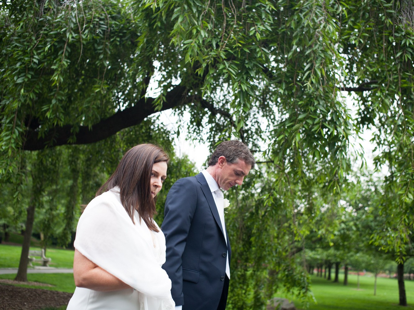 An Irish couple have private wedding at Botanic Gardens in Brooklyn, NYC