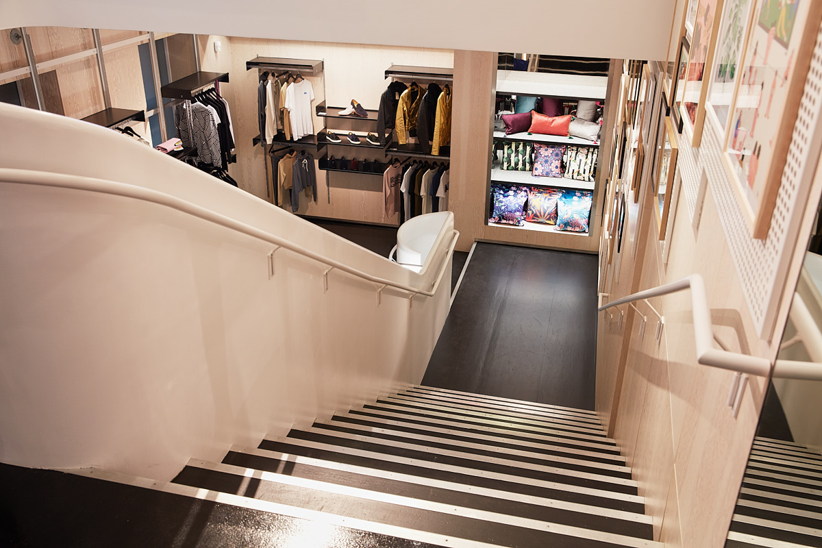 Interior Photography of London retailer Wolf & Badger's Redesigned NYC Store, Downstairs view