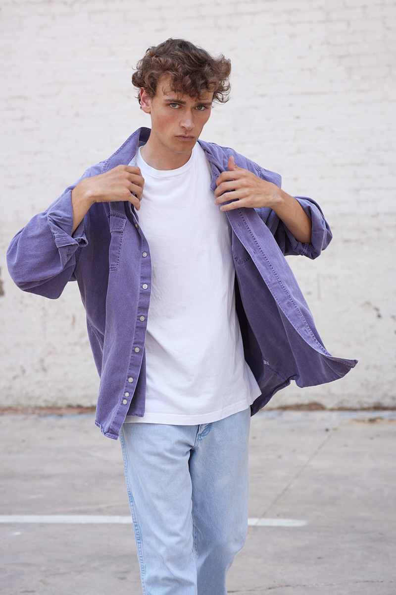 Dallas Lifestyle Photographer - Young Male Model in Baggy Clothes Downtown DFW