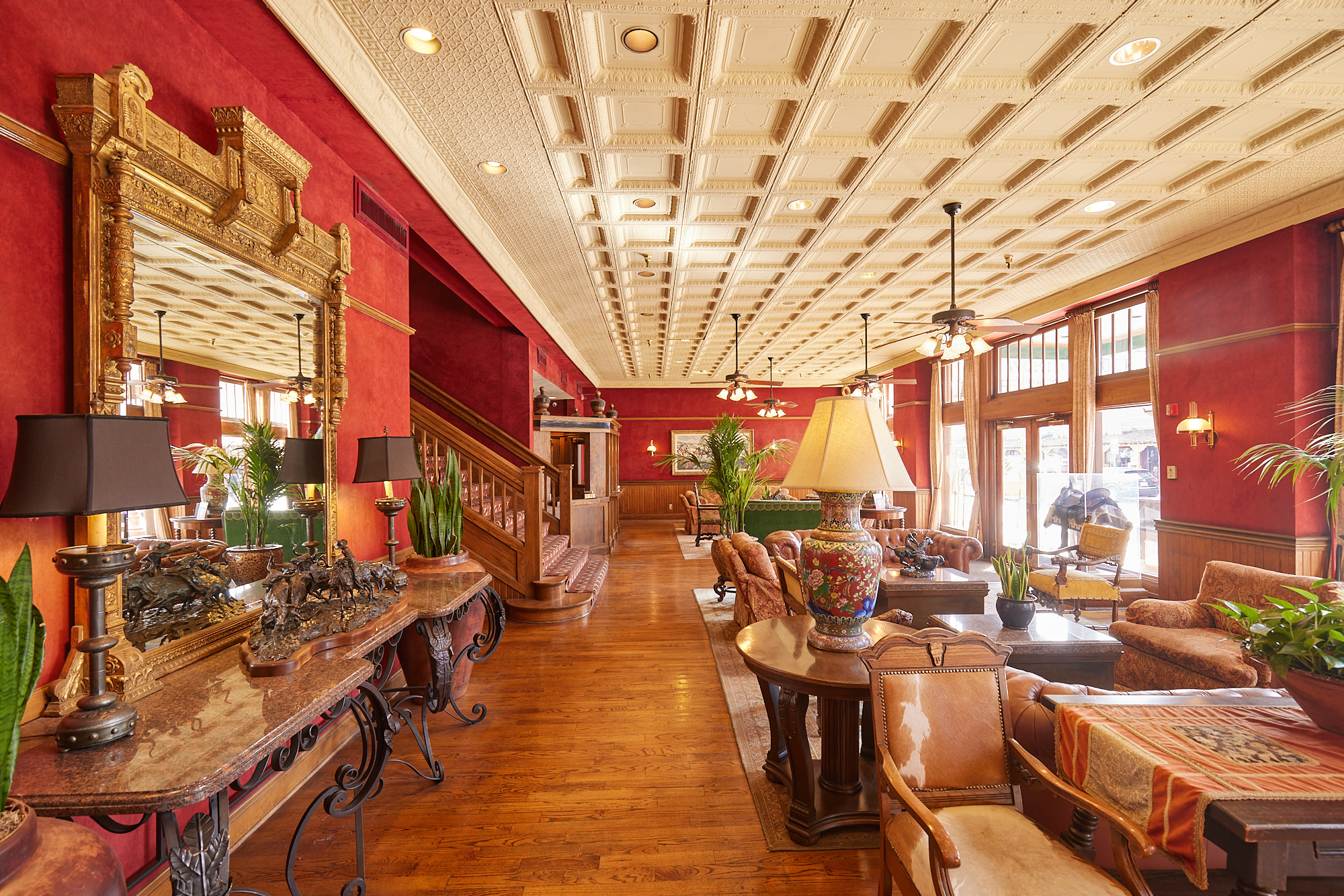 Dallas Architectural Photographer | Modern Interiors of Stockyards Hotel Lobby Ft Worth