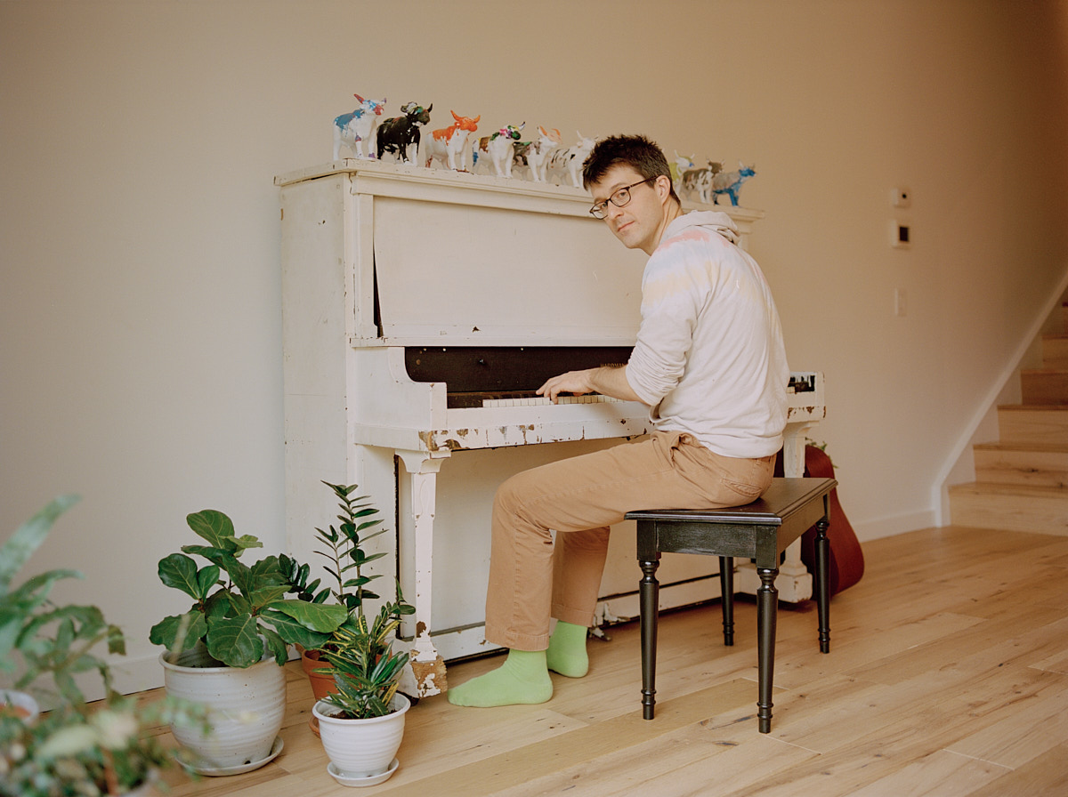Portrait of OK Cupid Founder Christian Rudder Playing Piano at Home - Dallas Portrait Photographer
