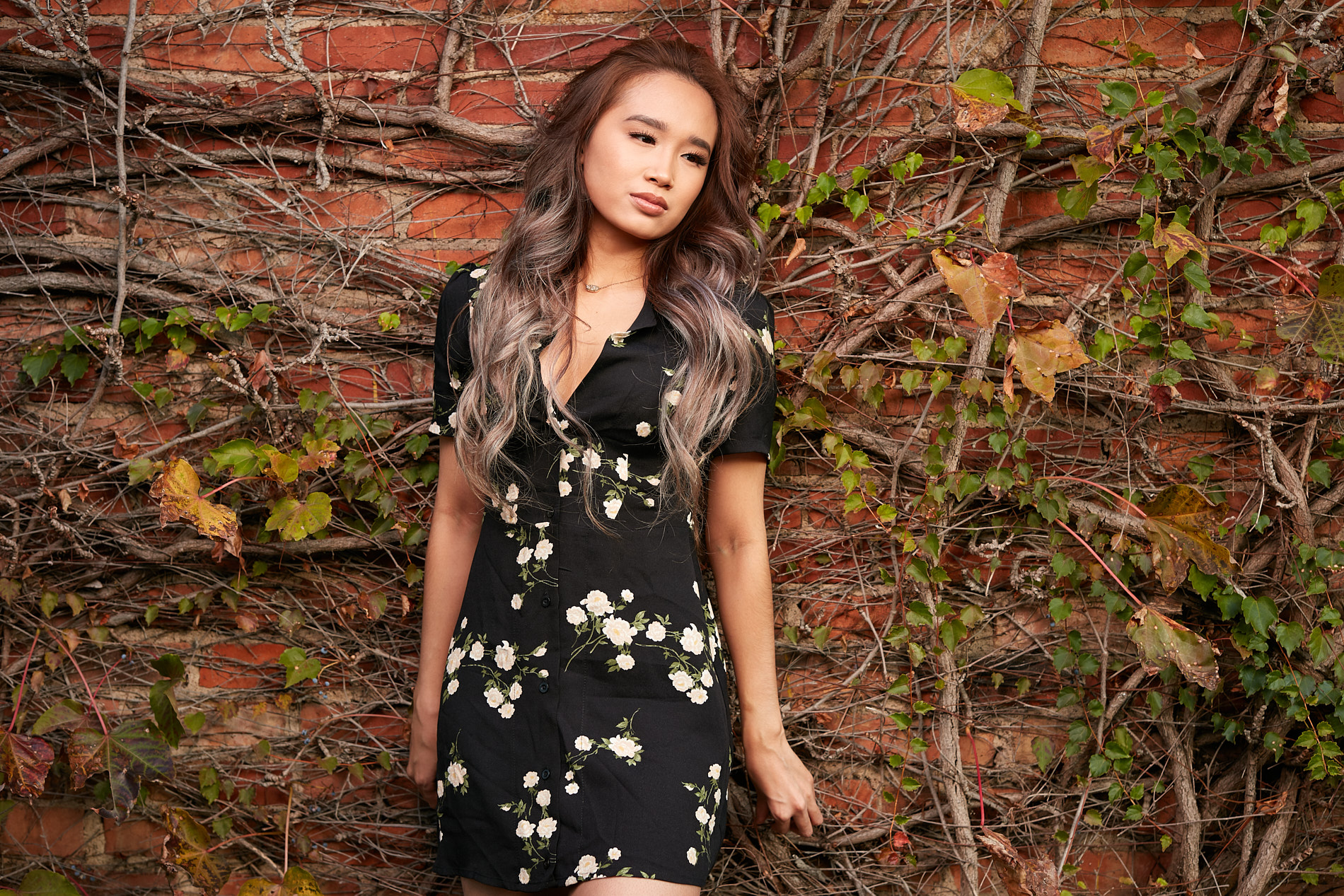 Perfecting Portrait Lighting Techniques for Professional Results - Outdoor Portrait of Asian Woman with Vines